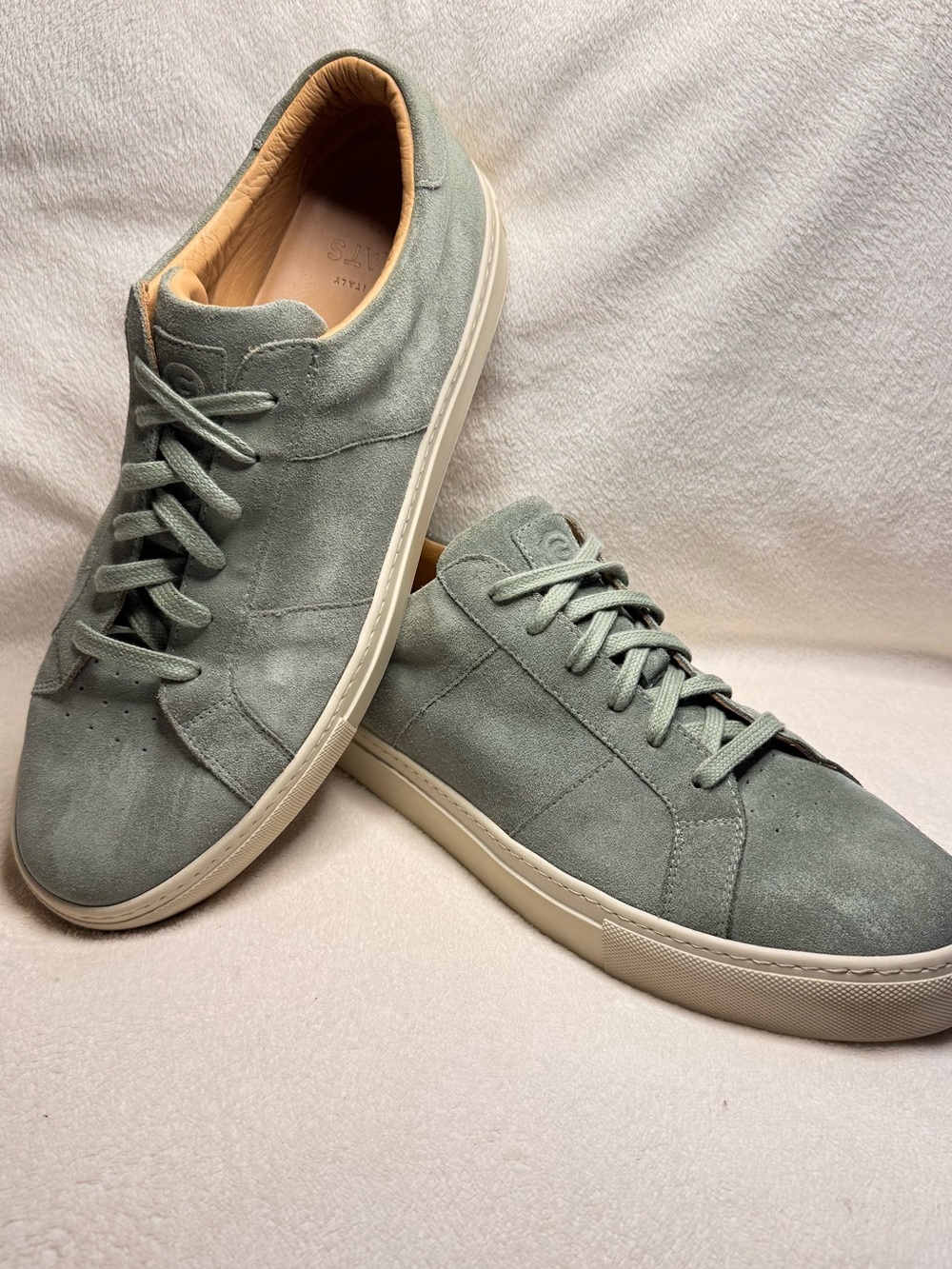 GREATS Brooklyn Royale Suede Low-Top Sneakers Gray Green Men's Size 13
